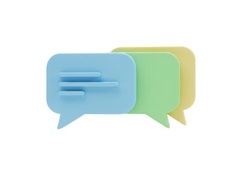 Isolated group of colorful speech bubbles concept for online communication, sharing