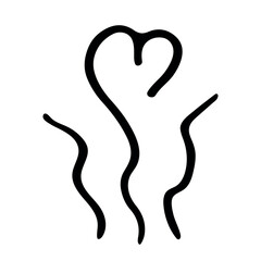 Obraz premium Hand drawn steam and smoke Steam swirls doodle Heat waves or aroma from cooking food and hot coffee, gas and fumes Single element for print, web, design, decor