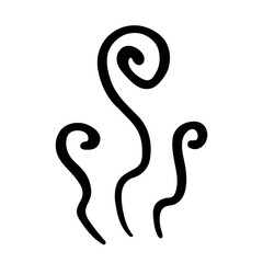 Hand drawn steam and smoke Steam swirls doodle Heat waves or aroma from cooking food and hot coffee, gas and fumes Single element for print, web, design, decor