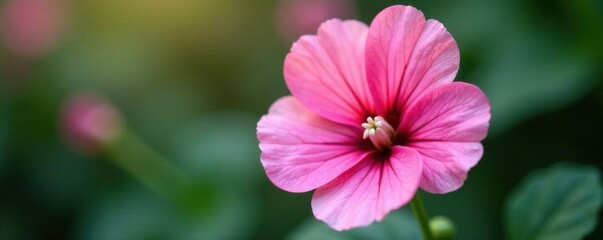 Close-up of delicate geranium flower, soft petals , image, floral