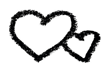 Simple hand drawn heart drawing illustration Scribble heart doodle Love clipart