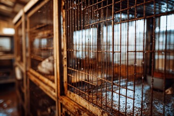 Empty cages at an animal shelter waiting for new residents to find loving homes