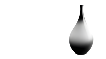 Elegant vase silhouette, isolated on transparent background