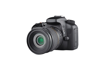 Photograph of a digital camera showcasing its design and features
