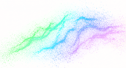Colorful Abstract Gradient Particle Stream Flowing Across the Frame.