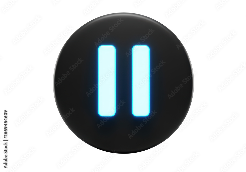 Poster isolated pause button for modern interface design, digital media, or mobile apps