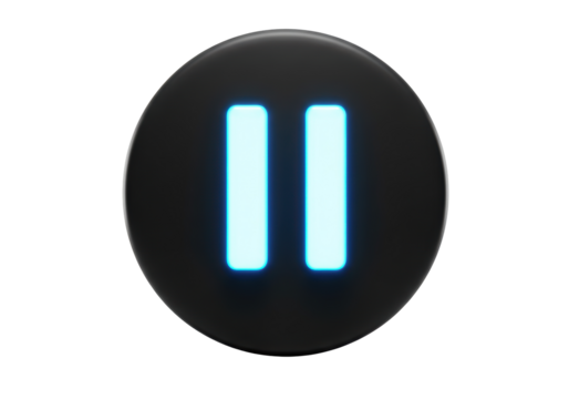 Isolated pause button for modern interface design, digital media, or mobile apps