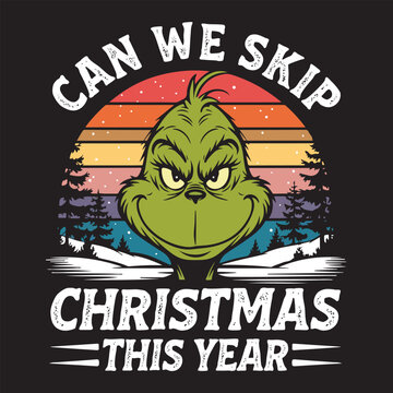 can we skip christmas this year - Retro Christmas Magic T-shirt, Merry Christmas Clipart, Wizard Christmas Shirt, Funny Santa Claus Illustration, Xmas Vintage Shirt