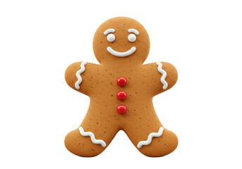 Isolated gingerbread man cookie, classic Christmas treat for holiday snacking