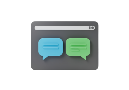 Isolated communication box window, messages, chat bubble, dialog, interface icon