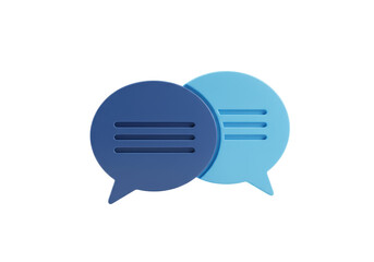 Isolated cartoon conversation bubbles overlap; modern communication symbols concept