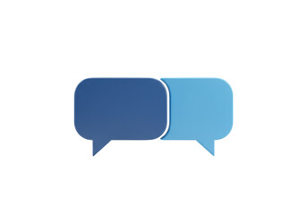 Isolated: Two overlapping speech bubbles symbolize communication and dialogue