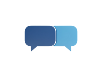 Isolated: Two overlapping speech bubbles symbolize communication and dialogue