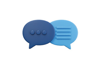 Isolated message balloons: communication symbols; blue speech bubbles for talking