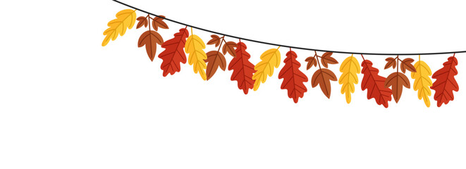 cute flag fall season leaf autumn clipart illustration