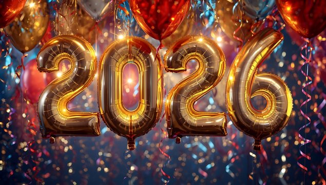new year 2026 text bloons 