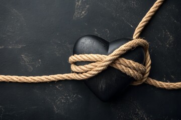 Fototapeta premium rope on a wooden board
