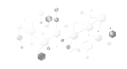 Abstract White Hexagon Structure on Transparent Background