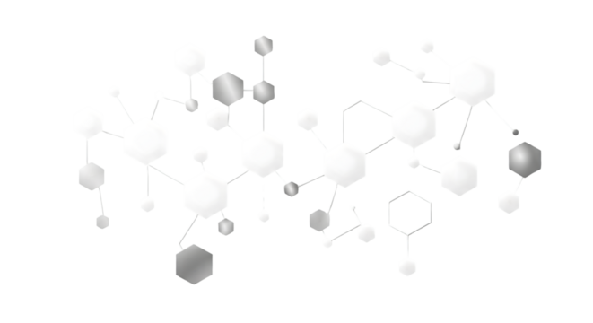 Abstract White Hexagon Structure on Transparent Background - Powered by Adobe