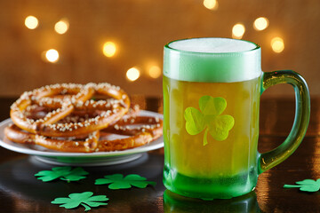 Celebrate St. Patrick's Day with Green Beer and Pretzels
