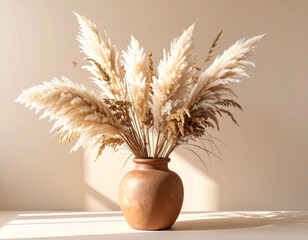Dried Floral Centerpiece with Terracotta Vase