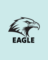 Obraz premium A stylized and elegant vector logo of an eagle's head in profile. The design uses clean, flowing lines to create a sense of movement and grace