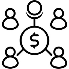 Dollar icon, business icon, business group
