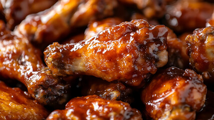 Crispy golden wings with glossy sauce, perfect food photography for menus and recipes