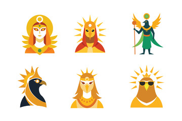 Ra Sun God Noble Falcon Face