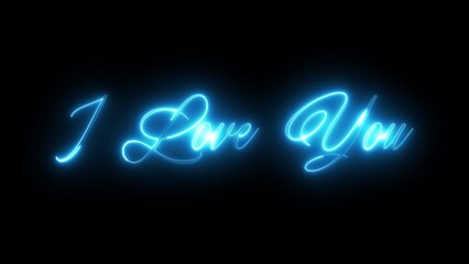 I Love You neon glowing text