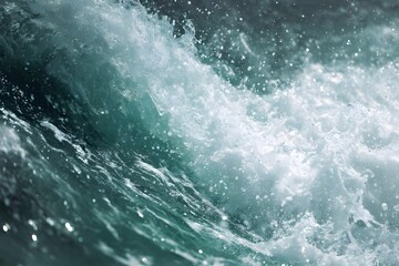 Turbulent waves crashing.