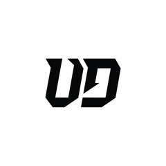 UD monogram logo design letter text name symbol monochrome logotype alphabet character simple logo
