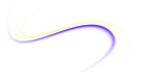 Smooth yellow blue gradient wave line, glowing abstract shape for modern digital design, isolated