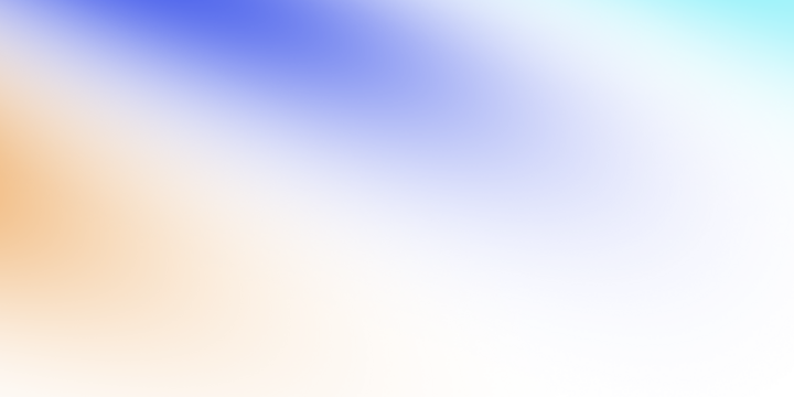 Minimal abstract orange and cyan blue gradient background, soft faded digital flow, transparent PNG