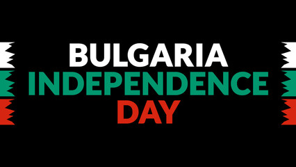 Bulgaria Independence Day text with side lines on a black background. Which is observed every year in September to celebrate and wish Bulgaria Independence Day.