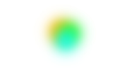Green and Cyan Abstract Gradient Glow Faded Round Shape with Neon Light Transparent Isolated PNG