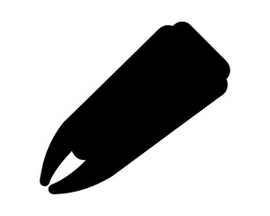 Silhouette of a black tweezer for beauty and grooming purposes on white