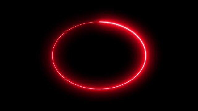 Neon Glowing Circle marker Highlighter with drawing effect transparent background., Animated red circle drawn, red marker pen style, doodle red circle marker and underline stroke, 