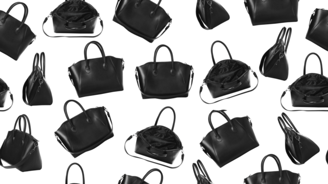 Black casual women's bags with pattern.