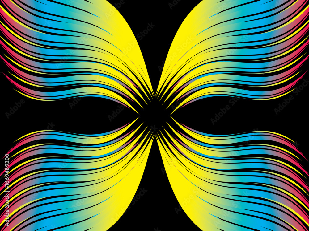 Poster dark themed abstract vector background featuring a dynamic flowing abstract wave pattern consisting 
