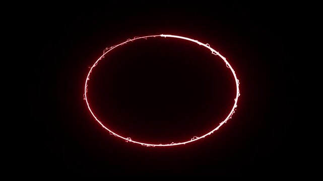 Neon Glowing Circle marker Highlighter with drawing effect transparent background., Animated red circle drawn, red marker pen style, doodle red circle marker and underline stroke, 