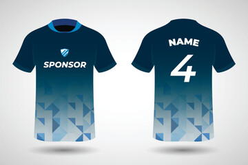 Abstract design for Sport t-shirt, Soccer jersey mockup for football club. uniform front & back view.