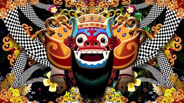 Bali Barong Mask Background 05