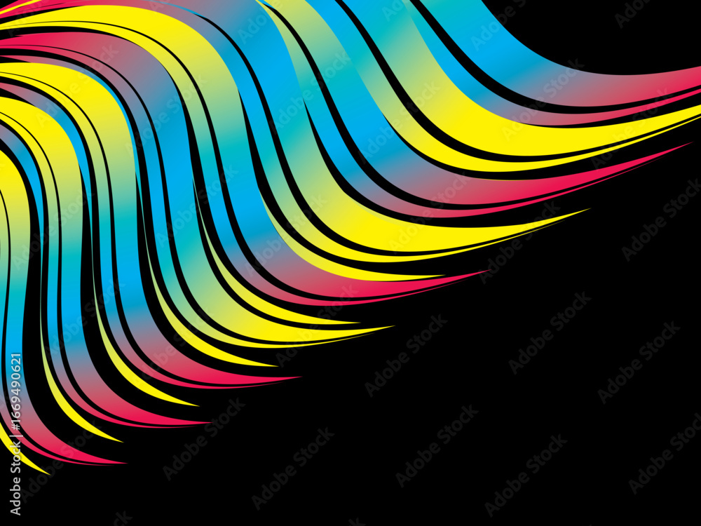 Aufkleber dark themed abstract vector background featuring a dynamic flowing abstract wave pattern consisting 