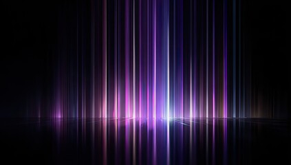 Abstract neon light streaks on a dark surface