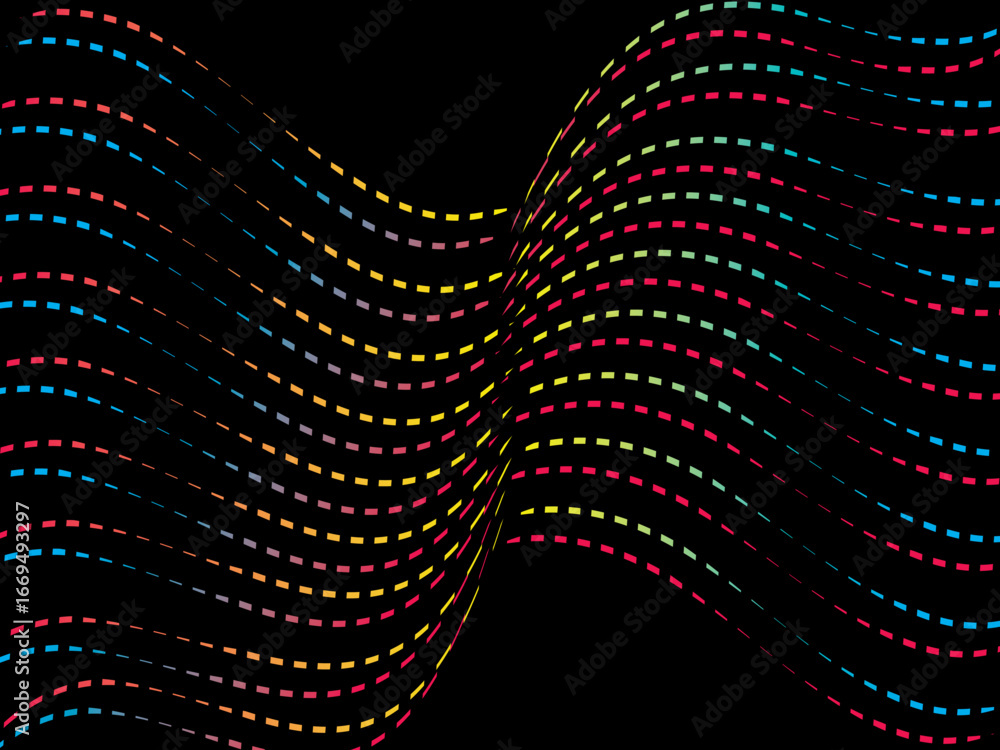Aufkleber dark themed abstract vector background featuring a dynamic flowing abstract wave pattern consisting 
