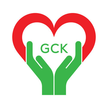 GCK Heart and Hands Company logo. GCK Company logo design for entrepreneur and business. GCK best icon.

