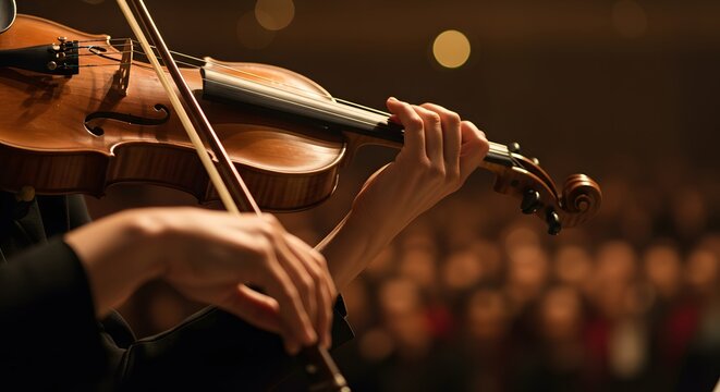 Orchestra Musician Playing the Violin







