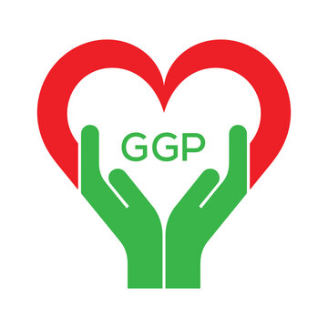 GGP Heart and Hands Company logo. GGP Company logo design for entrepreneur and business. GGP best icon.
