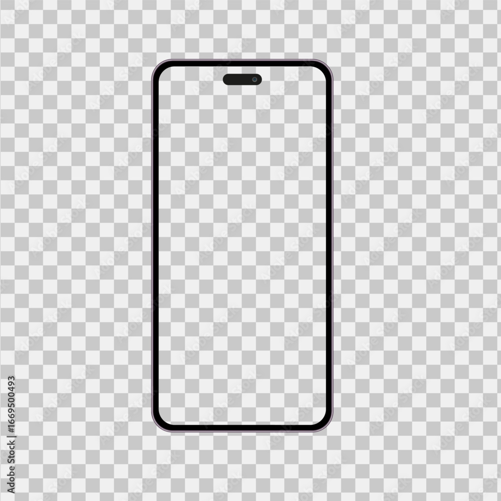 Poster vector smartphone mockup with screen isolated on transparent background for infographic business pre